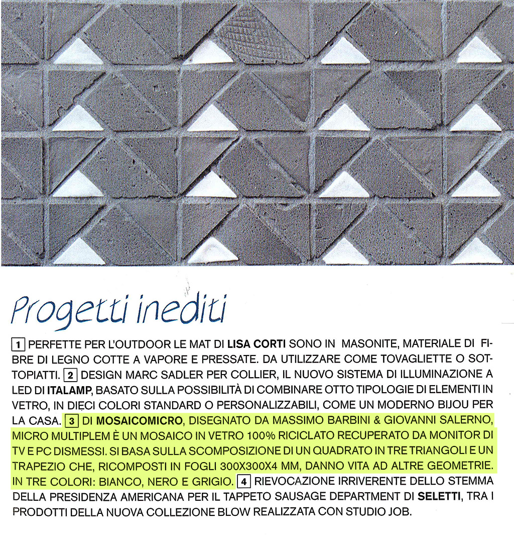articolo CASE stili e design MULTIPLEM mosaicomicro